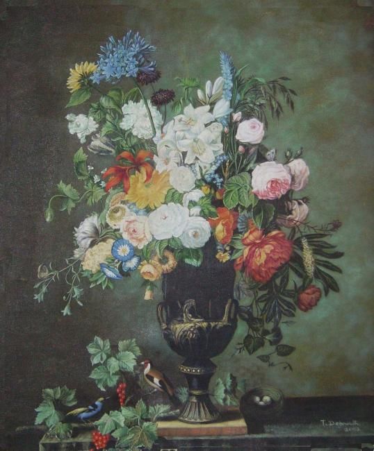 Pittura intitolato "Flowers" da Anil Das, Opera d'arte originale