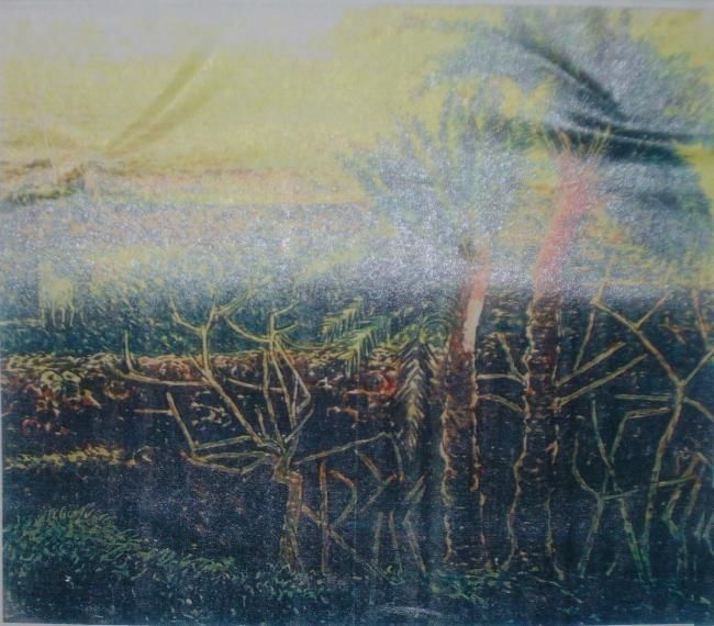Peinture intitulée "Landscape-I" par Anil Das, Œuvre d'art originale