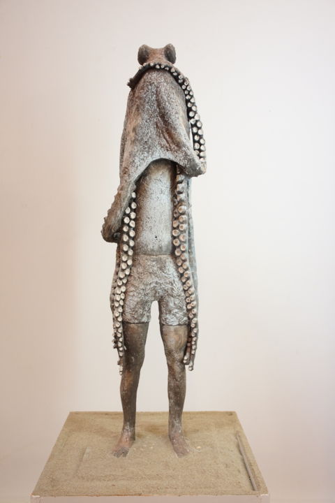 雕塑 标题为“homoctopus” 由David Pitre, 原创艺术品, 粘土