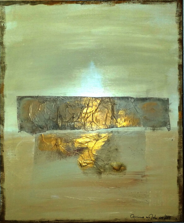 Painting titled "The Glow" by Anima E Mela, Original Artwork, Acrylic Mounted on Wood Stretcher frame