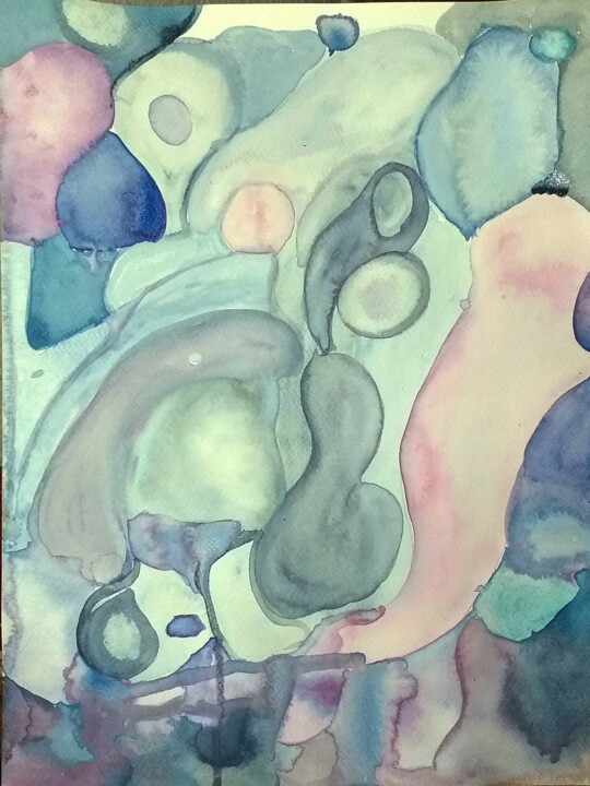 Painting titled "In Your Thoughts" by Anima E Mela, Original Artwork, Watercolor