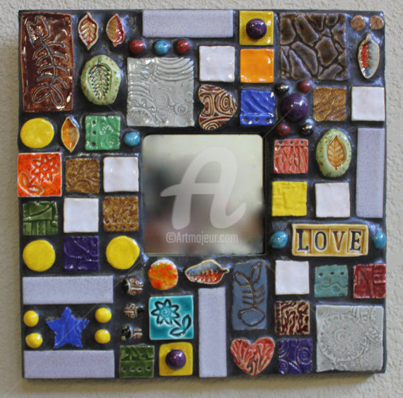Collages getiteld "Handmade Tile Mosai…" door Suzanne Noll, Origineel Kunstwerk