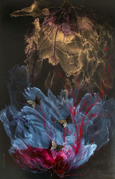 Malerei mit dem Titel "Spring" von Danguole Serstinskaja, Original-Kunstwerk, Tinte