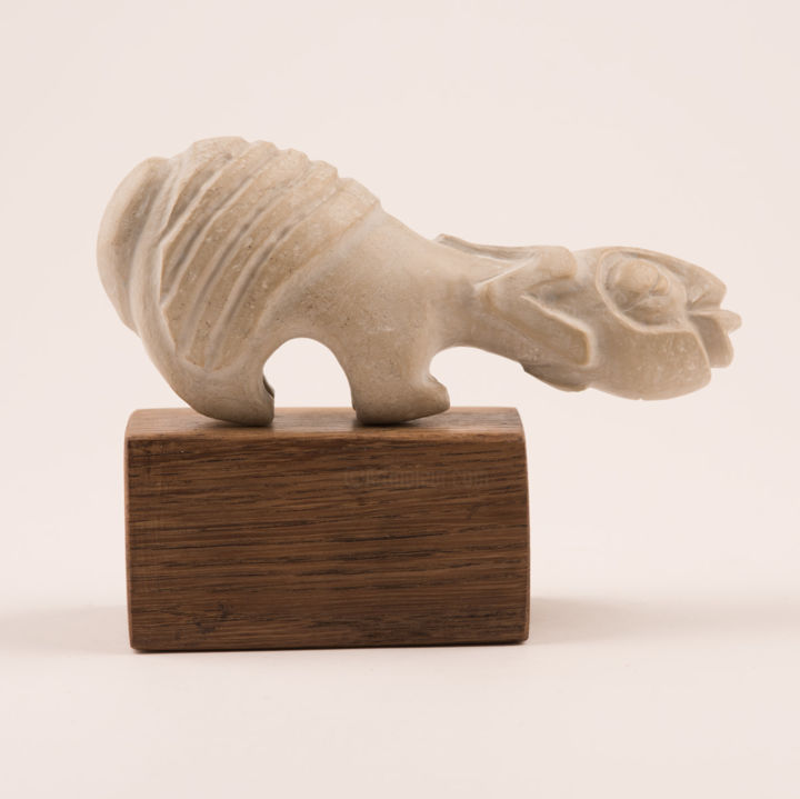Escultura intitulada "White Dragon" por Aliaksei Andreyeu, Obras de arte originais, Pedra