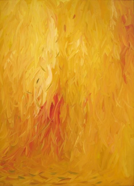 Painting titled "Fall" by Animesh Roy, Original Artwork, Oil