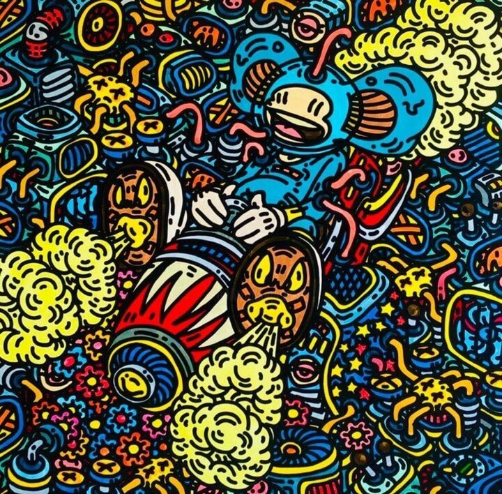 Картина под названием "TO THE MOON 6" - Aninta Boonnotok, Подлинное произведение искусства
