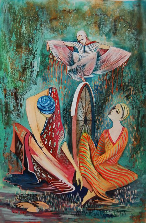 Картина под названием "Fortuna" - Ani Petrosyan, Подлинное произведение искусства, Акварель