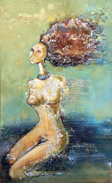 Картина под названием "She" - Ani C Yousefian, Подлинное произведение искусства, Масло