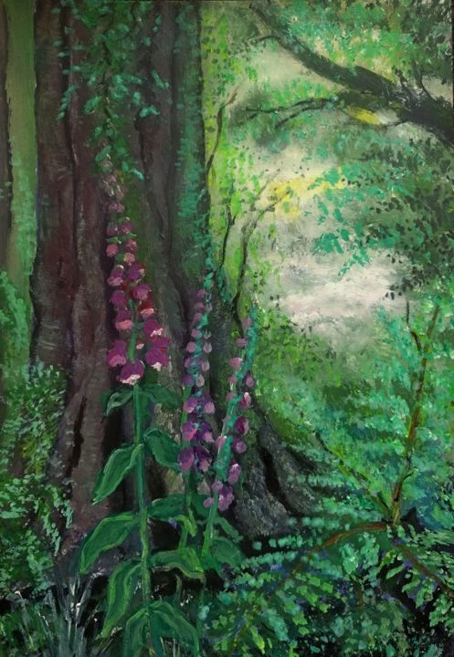 Schilderij getiteld "Wonderful Grove" door Anisia Grigor, Origineel Kunstwerk, Acryl