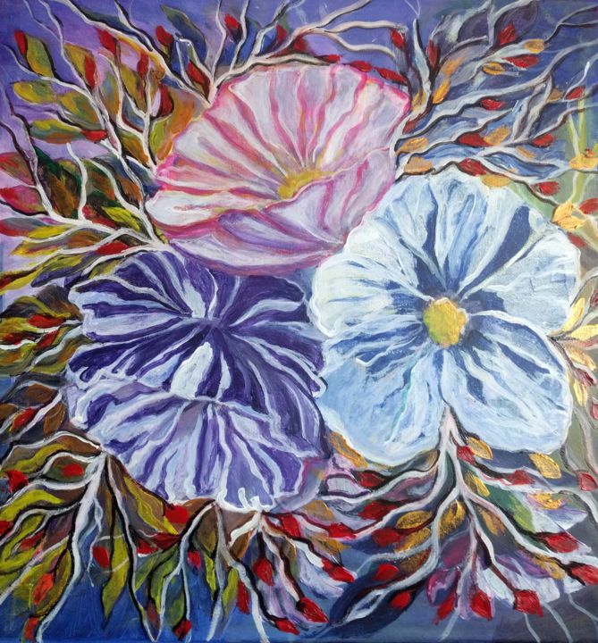 Painting titled "Full of color" by Anisia Grigor, Original Artwork, Acrylic