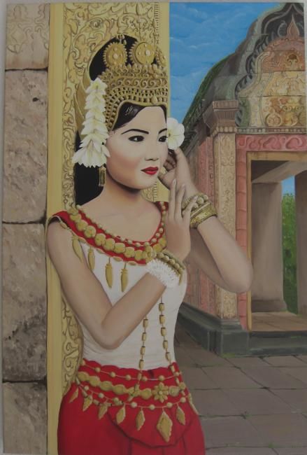 Pintura titulada "Apsara" por Anita-Arte, Obra de arte original