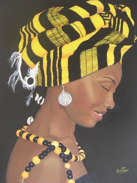 Pintura titulada "Sonrisa africana" por Anita-Arte, Obra de arte original