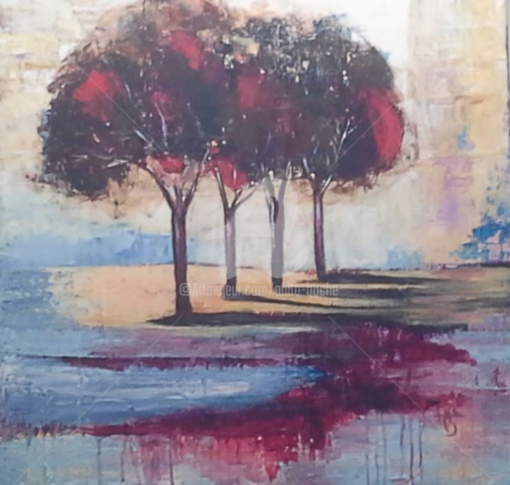 "les quatre arbres" başlıklı Tablo Anita Boche tarafından, Orijinal sanat, Akrilik