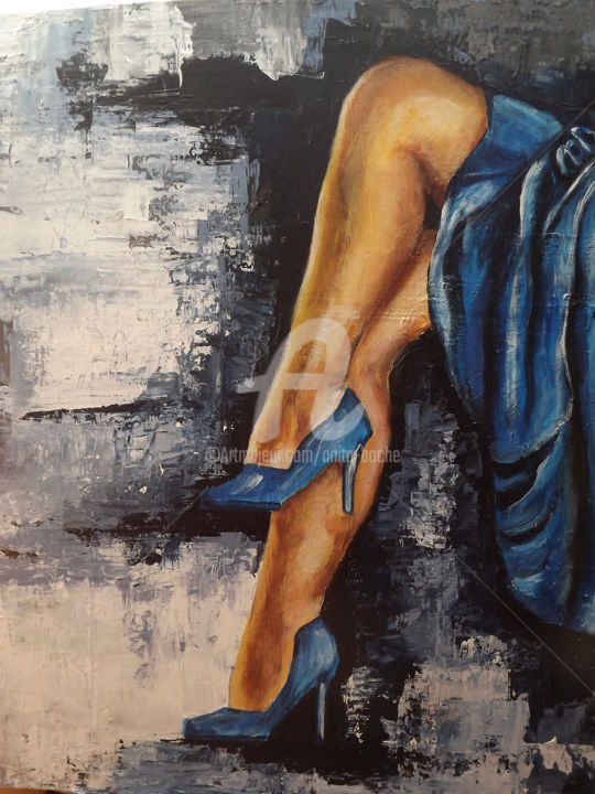Painting titled "les jambes d 'Amina" by Anita Boche, Original Artwork, Acrylic
