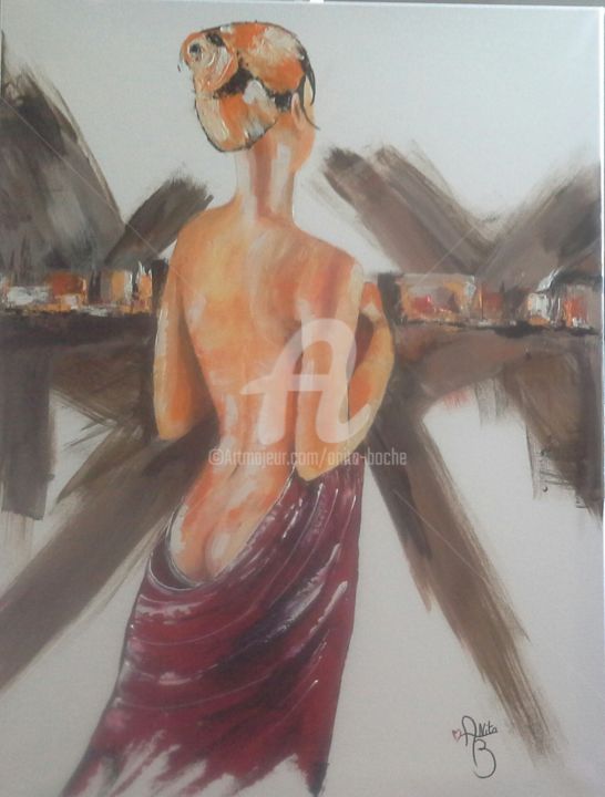 Картина под названием "apres le bain" - Anita Boche, Подлинное произведение искусства, Акрил