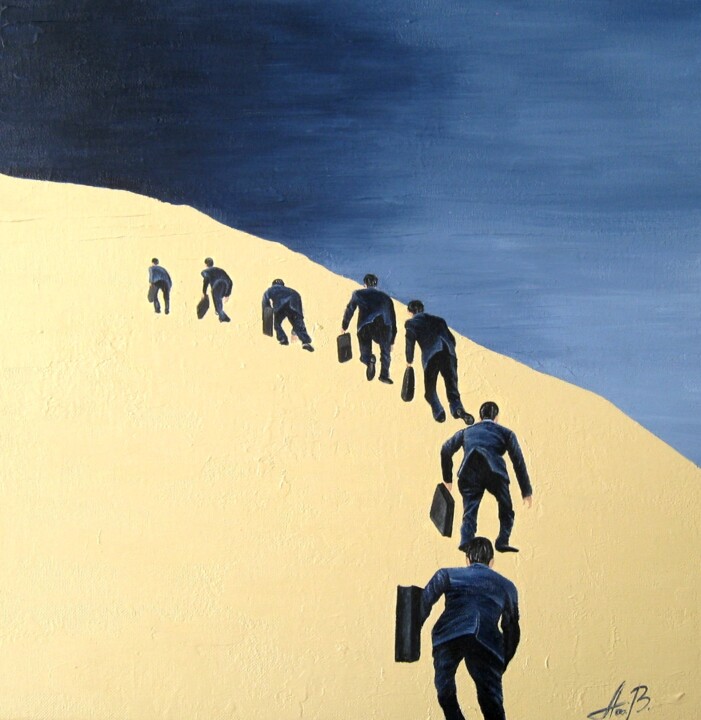 Malerei mit dem Titel "A long long way" von Anita Burnaz, Original-Kunstwerk, Öl