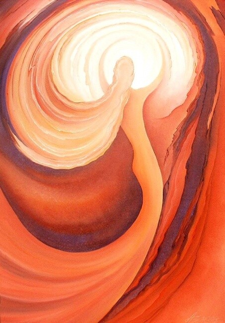 Malerei mit dem Titel "sun dance" von Anita Burnaz, Original-Kunstwerk