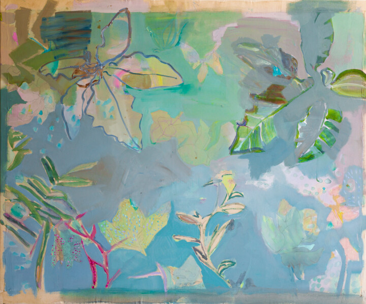 Peinture intitulée "Caribbean leaves" par Anita Gryz, Œuvre d'art originale, Acrylique