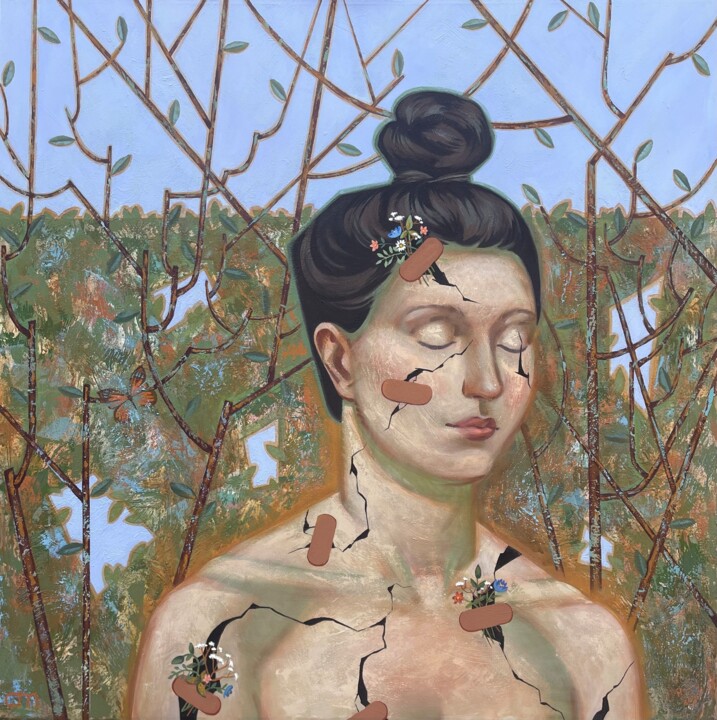 Pintura titulada "Пережившая опыт" por Anita Turadzhanova, Obra de arte original, Témpera