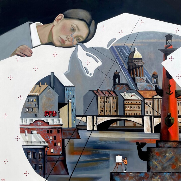Pintura titulada "Слезы по Петербургу" por Anita Turadzhanova, Obra de arte original, Oleo