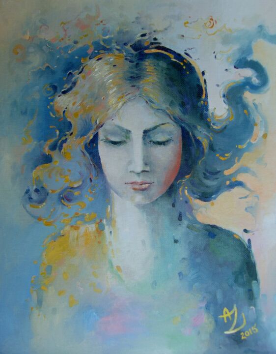 Painting titled "Day Dreaming" by Anita Zotkina, Original Artwork, Oil