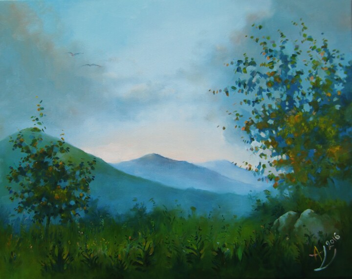 Pintura titulada "It's almost autumn" por Anita Zotkina, Obra de arte original, Oleo