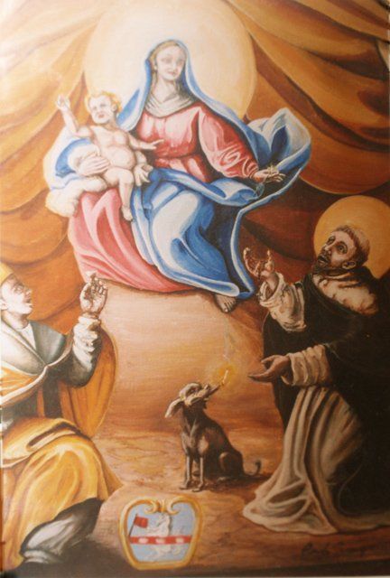 Painting titled "Madonna con santi" by Aniello Scannapieco, Original Artwork