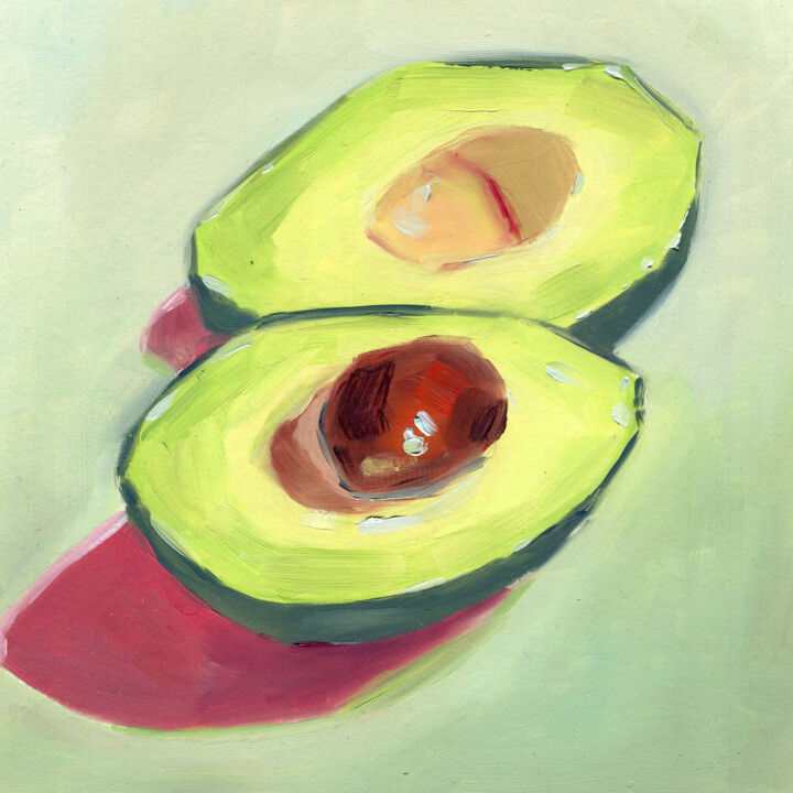 Картина под названием "Avocado №2" - Anja Rudko, Подлинное произведение искусства, Масло