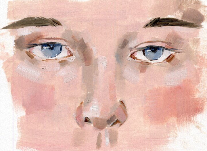Malerei mit dem Titel "Eyes 1" von Anja Rudko, Original-Kunstwerk, Öl