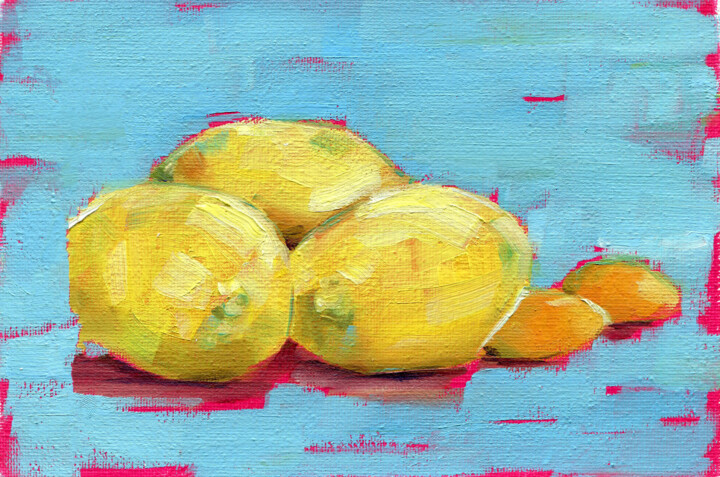 제목이 "Lemons & kumquat"인 미술작품 Anja Rudko로, 원작, 기름
