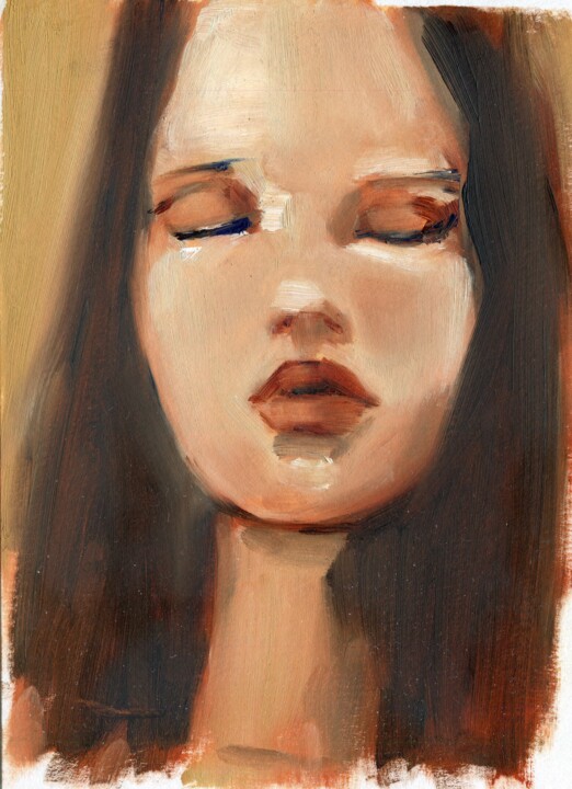 Malerei mit dem Titel "Portrait 12" von Anja Rudko, Original-Kunstwerk, Öl