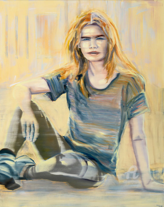 Malerei mit dem Titel "Frauenfigur" von Anja Struck, Original-Kunstwerk, Öl
