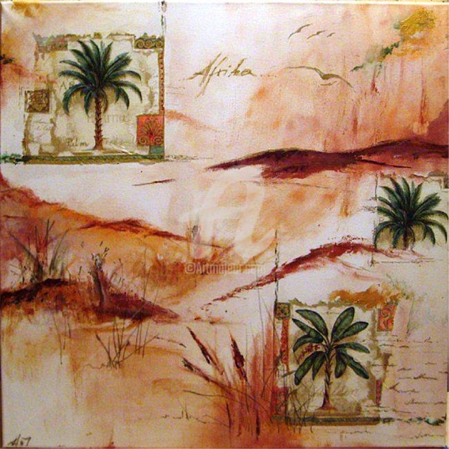 Malerei mit dem Titel "Weiten Afrikas II" von Anja Haschberger, Original-Kunstwerk
