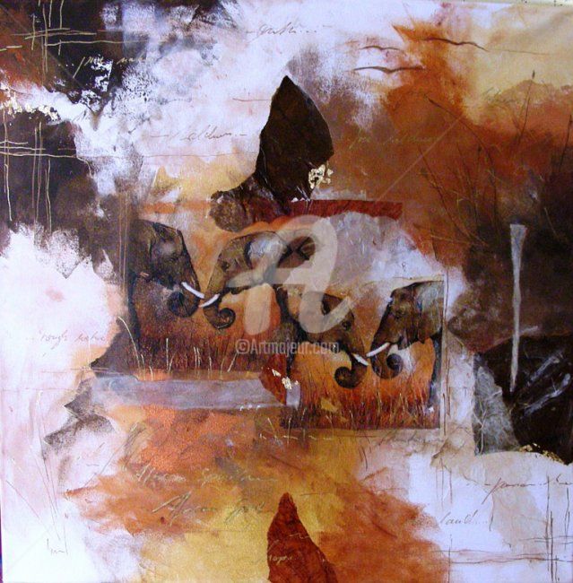 Malerei mit dem Titel "Afrika" von Anja Haschberger, Original-Kunstwerk
