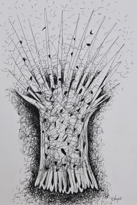 "untitled" başlıklı Resim Anjali Khosa Kaul tarafından, Orijinal sanat, Jel kalem