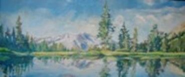 Painting titled "Lake" by Anka Brlan, Original Artwork, Oil