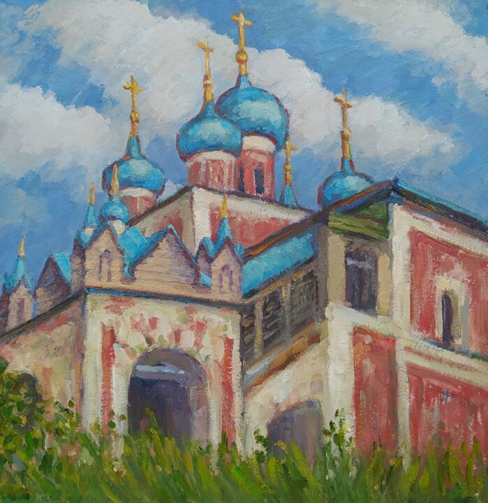 Картина под названием "Казанская церковь" - Ankei, Подлинное произведение искусства, Масло
