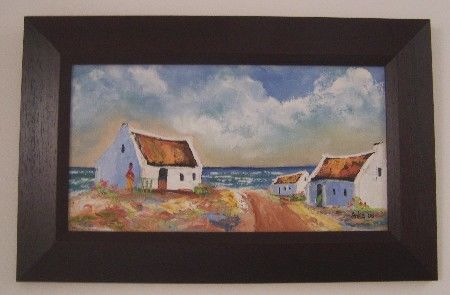 Картина под названием "Fisherman's village" - Ankie, Подлинное произведение искусства