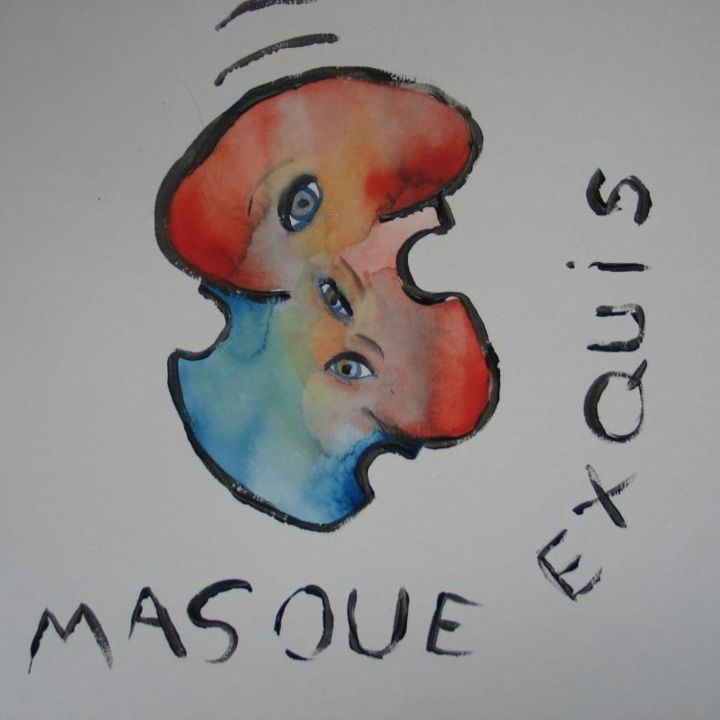 Painting titled "Etat du monde masqu…" by Annick Chevalier-Manbon, Original Artwork
