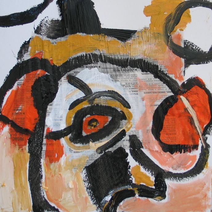 Peinture intitulée "etat du monde sombr…" par Annick Chevalier-Manbon, Œuvre d'art originale