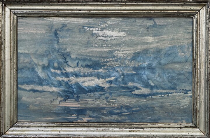 Pittura intitolato "Nuage IX - encadré" da Ann Ray, Opera d'arte originale, Inchiostro Montato su Telaio per barella in legno