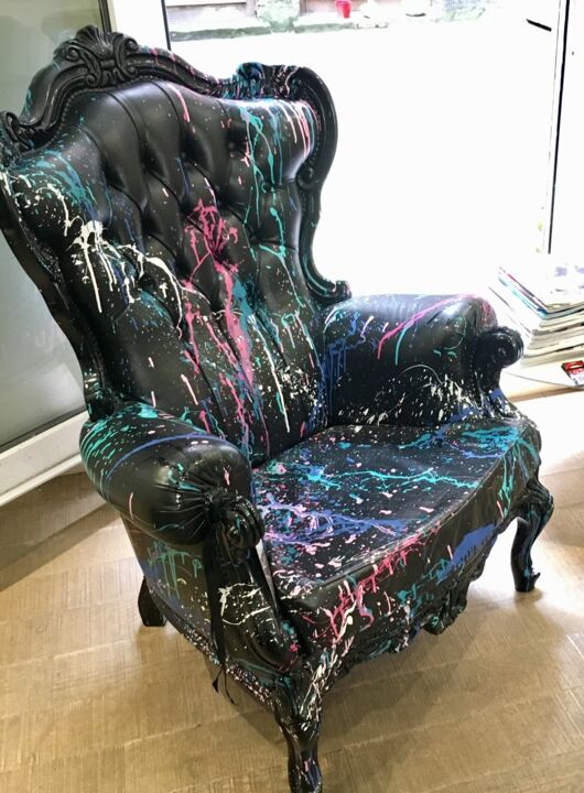 Pittura intitolato "Fauteuil " Barocko…" da Ann'Soco, Opera d'arte originale, Acrilico