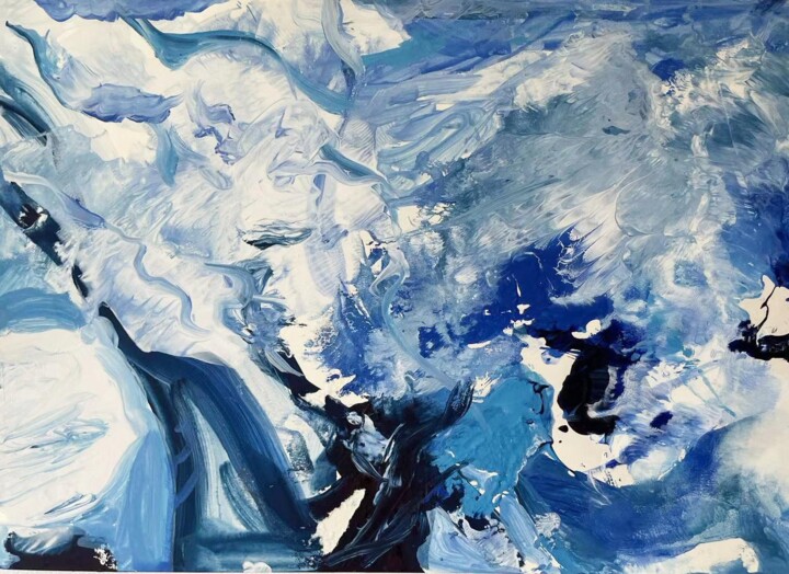 Painting titled "Snowy Plateau" by Ann X, Original Artwork, Acrylic