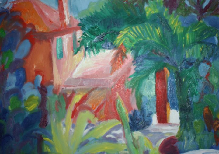 Painting titled "Palmizana 06" by Anna Husarska, Original Artwork, Oil