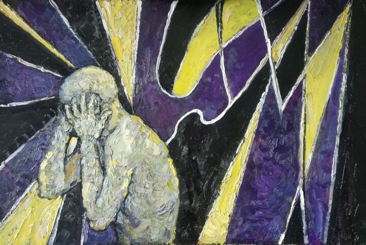 Картина под названием "Шум" - Анна Ягужинская, Подлинное произведение искусства, Масло