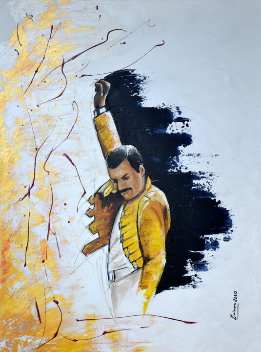 Peinture intitulée "Immortal Freddie" par Anna Balmora, Œuvre d'art originale, Acrylique