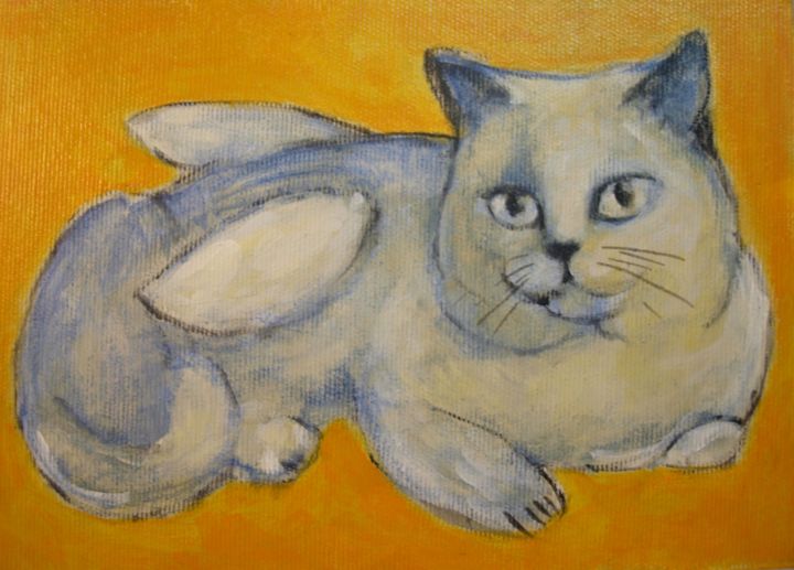 Pittura intitolato "CAT IV" da Anna  Bardzka, Opera d'arte originale, Olio