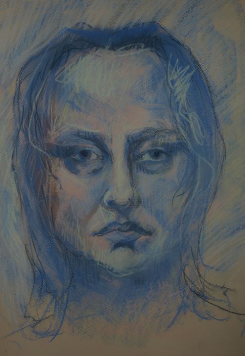 Painting titled "SELF-PORTRAIT" by Anna  Bardzka, Original Artwork