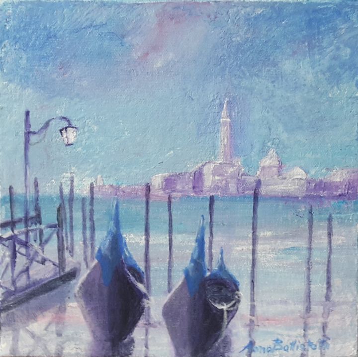 Peinture intitulée "Scorcio Veneziano" par Anna Battistotti, Œuvre d'art originale, Acrylique