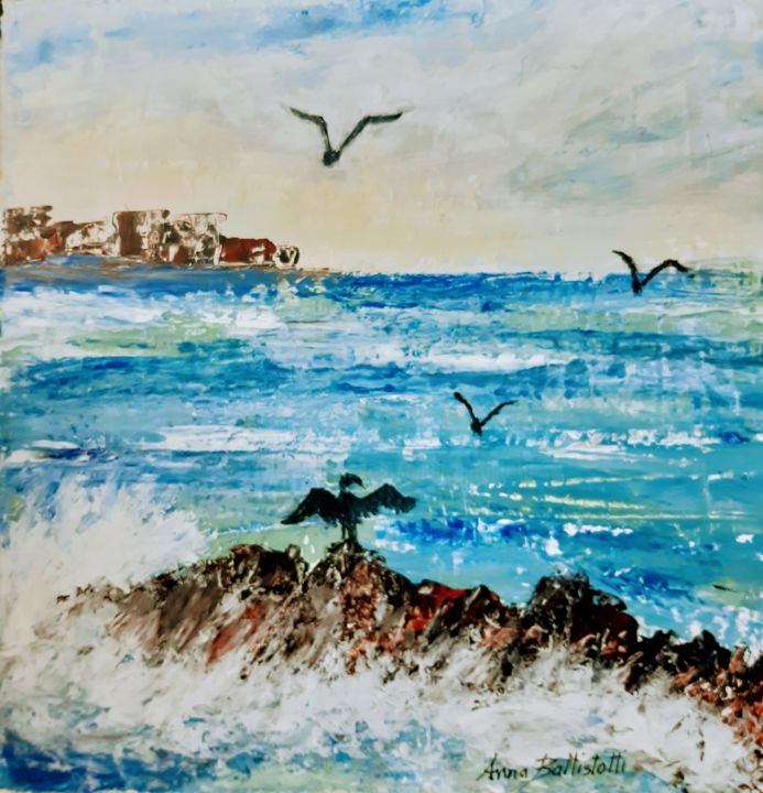 Pittura intitolato "In Volo" da Anna Battistotti, Opera d'arte originale, Acrilico